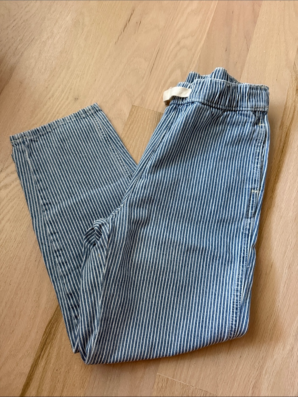 H&M Blue & White Pinstripe Pull-On Pants